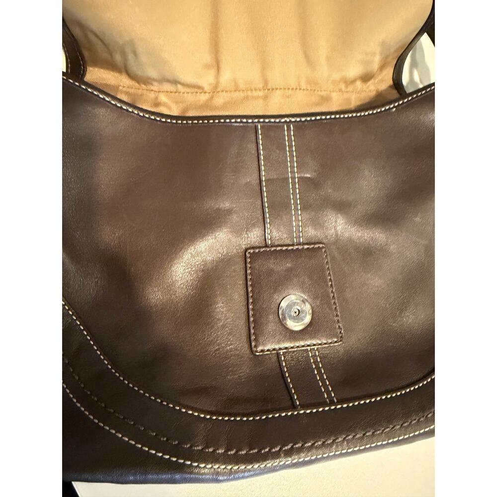 Vintage Coach Soho Leather Flap Shoulder Bag in Brown - Picture 8 of 16